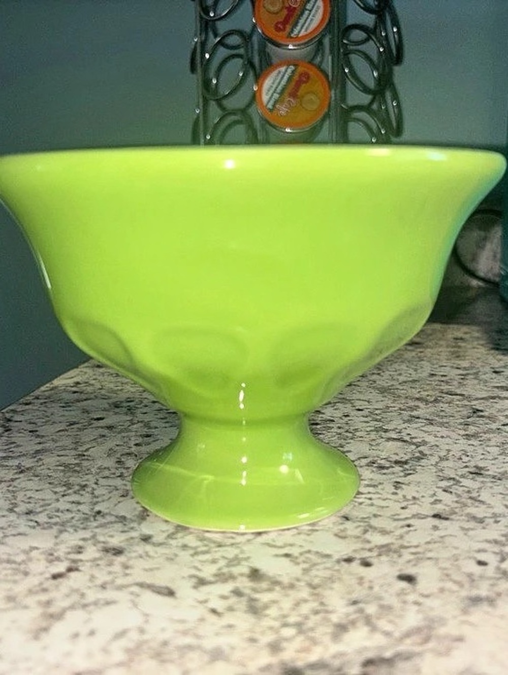 Vintage Fiesta Pedestal Bowl Lime Green Pedestal Serving Bowl